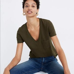 Madewell whisper cotton pocket tee in olive